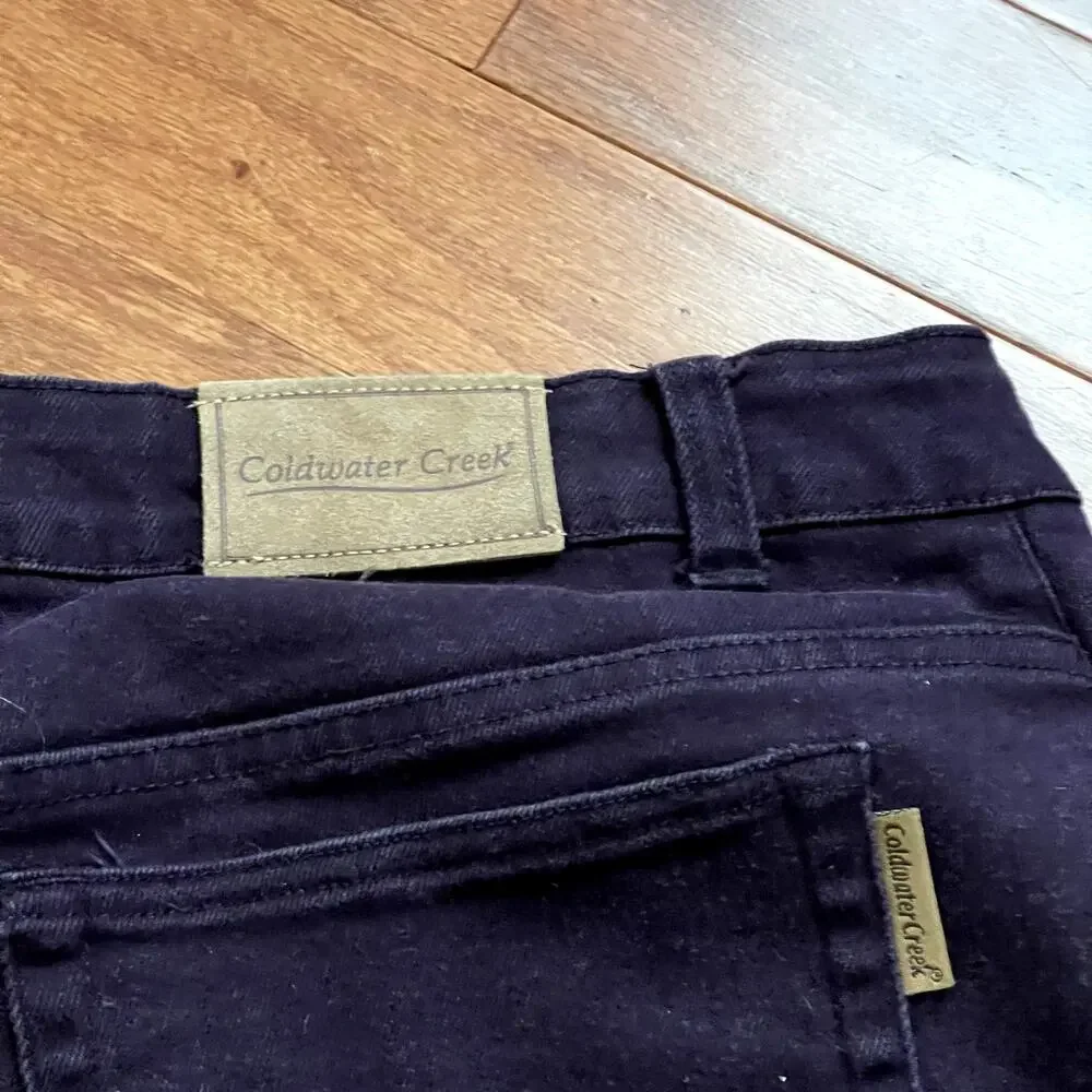 Coldwater Creek Dark Plum Purple Bootleg Denim Pants Size 16 - Picture 5 of 6